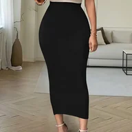 Spódnice - TEMU Elegancka Spódnica dla Kobiet - Dopasowana, Długa, Wypływająca, Szyta jak Sukienka, Jednokolorowa (Beż/Nude/Taupe) - Pranie w Praniu Maszynowym, - miniaturka - grafika 1