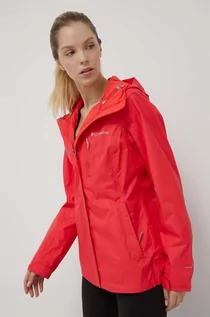 Kurtki damskie - Columbia kurtka przeciwdeszczowa damska kolor czerwony przejściowa - grafika 1
