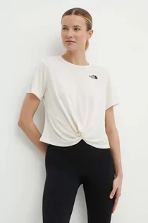 Koszulki sportowe damskie - The North Face t-shirt damski kolor beżowy NF0A824IQLI1 - grafika 1