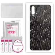 Szkła hartowane na telefon - Folia naklejka skórka strukturalna na TYŁ do Samsung Galaxy A70 -  Carbon Pixel Czarny - apgo SKINS - miniaturka - grafika 1