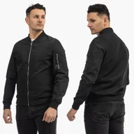 Kurtki męskie - Bomberka Męska Kurtka Przejściowa Lekka Miejska Czarna KYMAXX XL Czarny - miniaturka - grafika 1