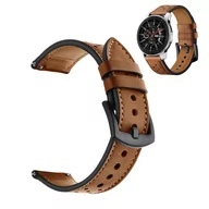 Akcesoria do smartwatchy - Strado Pasek skórzany do Amazfit BIP/GTS/GTR 42mm (Brązowy) DNPASLTAB42.BROWN - miniaturka - grafika 1