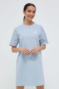 adidas sukienka bawełniana kolor niebieski mini prosta - Sukienki - miniaturka - grafika 1
