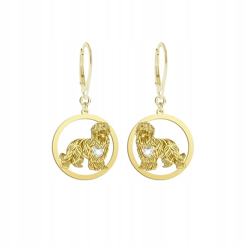 Złote Kolczyki Owczarek Francuski 925 GRAWER GRATIS