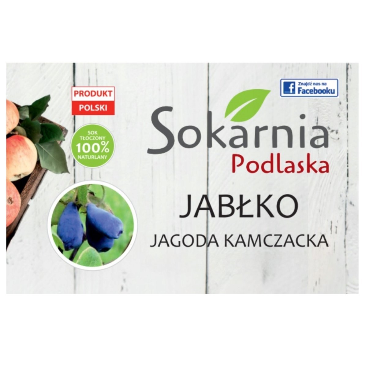 SOK Z JABŁKA I JAGODY KAMCZACKIEJ 5l Doskonały Smak Źródło Witamin Minerały