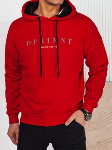 Bluza męska z nadrukiem czerwona Dstreet BX5681-S - Bluzy męskie - miniaturka - grafika 1