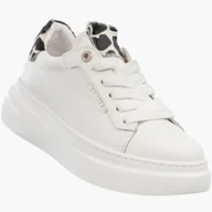 Półbuty damskie - Półbuty Damskie Skórzane Buty Na Platformie Sneakersy Białe Panterka CheBello Biały 40 - miniaturka - grafika 1