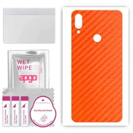 Szkła hartowane na telefon - Folia naklejka skórka strukturalna na TYŁ do Xiaomi Redmi Note 7S -  Carbon Pomarańczowy - apgo SKINS - miniaturka - grafika 1