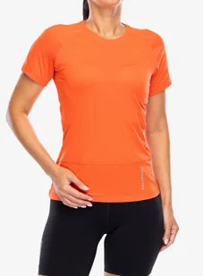 Koszulka do biegania damska Salomon Cross Run S/S Tee - cherry tomat - Koszulki sportowe damskie - miniaturka - grafika 1
