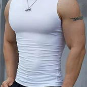 Inne - TEMU Męski Bezrękawnik Sportowy - Oddychający, Wchłaniający Wilgoć i Elastyczny do Siłowni, Biegania i Treningu - miniaturka - grafika 1