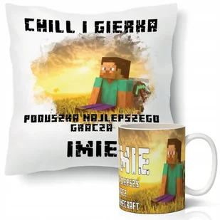 Zestaw KUBEK + PODUSZKA CHILL I GIERKA IMIĘ Wz - Gadżety dla niej i dla niego - miniaturka - grafika 1