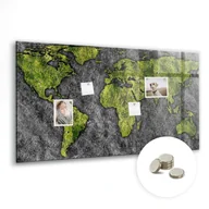 Tablice i flipcharty - Tablica Szklana z Magnesami - 120x60 cm, Mapa świata - miniaturka - grafika 1
