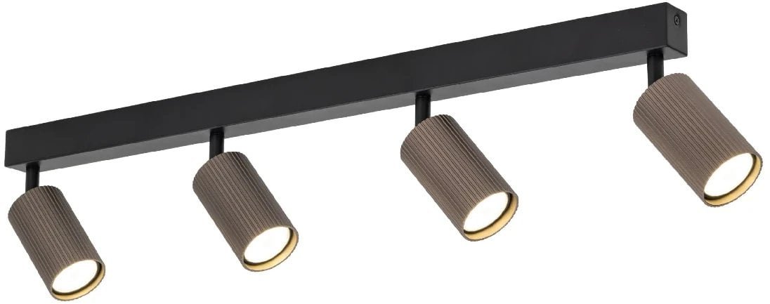 Ryflowana sufitowa lampa Tune 16149 tubki na podsufitce brązowy