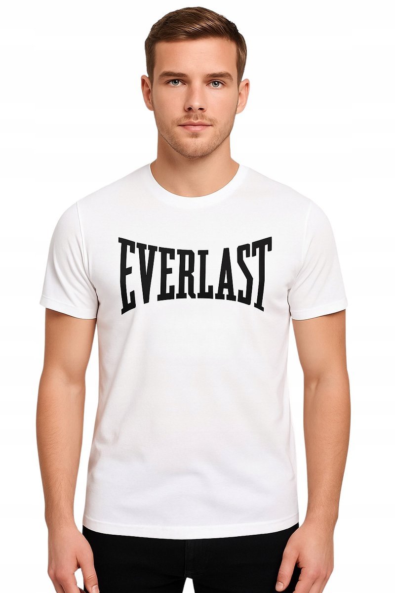 Męska koszulka Everlast t-shirt bawełniany TMB001-02 biały XXL