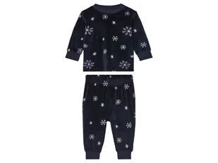 lupilu® Piżama niemowlęca welurowa (koszulka + spodnie) (50/56, Ciemnoniebieski) - Śpiochy dla niemowląt - miniaturka - grafika 1