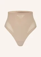 Majtki damskie - Calvin Klein Stringi Modelujące Stay-Put Mesh beige - miniaturka - grafika 1