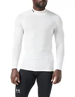 Koszulki męskie - Under Armour Mężczyźni Heatgear Armour Mock Koszulka z Długim Rękawem, Biały, L - miniaturka - grafika 1