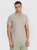 Koszulki męskie - 4F Koszulka polo regular męska - szara M - miniaturka - grafika 1