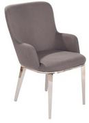 Krzesła - Tapicerowane szare krzesło ze srebrnymi nogami 65x52x84 cm VCY6172 - miniaturka - grafika 1