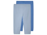 Spodnie i spodenki dla dziewczynek - lupilu® Legginsy 3/4 dziecięce z bawełną, 2 pary (Niebieski, 110/116) - miniaturka - grafika 1