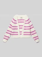 Swetry dla dziewczynek - Kurtka z dzianiny o kroju comfort fit ze wzorem z grubego ściegu model ‘NORDIC’ - miniaturka - grafika 1