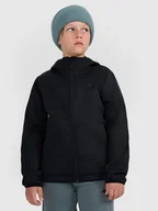 Kurtki i kamizelki sportowe męskie - 4F Kurtka softshell wiatroodporna membrana 5000 chłopięca - czarna 122 (6-7 lat) - miniaturka - grafika 1