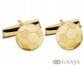 Spinki do mankietów i krawatów - Spinki do mankietów próba 925, piłka nożna , spinki pozłacane - miniaturka - grafika 1