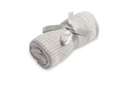 Koce i narzuty dla dzieci - KOC AŻUROWY MOLI JASNY SZARY - miniaturka - grafika 1