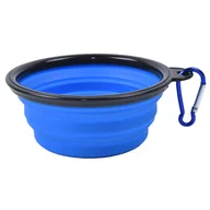 Miski dla psów - Miska silikonowa dla psa składana turystyczna niebieska - miniaturka - grafika 1