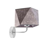 Lampy ścienne - Lysne Kinkiet TURYN abażur szary melanż tzw beton stelaż chrom 88893032 - miniaturka - grafika 1