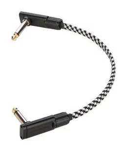 RockBoard Flat Patch Cable Salt&Pepper Tweed Series 20 cm kabel połączeniowy z wtykiem kątowym - Inne akcesoria muzyczne - miniaturka - grafika 1