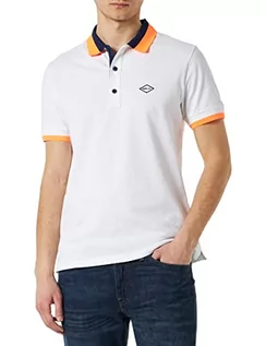 Koszulki męskie - Replay Męska koszulka polo z krótkim rękawem ze stretchem, 801 Off White, L - grafika 1