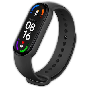 Pasek opaska silikonowa Vanfone do Xiaomi Mi Band 5/6, czarny - Akcesoria do smartwatchy - miniaturka - grafika 1