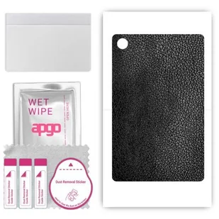 folia naklejka skórka strukturalna na TYŁ do Lenovo Tab M8 4rd Gen 2024 - Skóra Czarna - apgo SKINS - Akcesoria do tabletów i e-booków - miniaturka - grafika 1