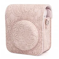 Paski, szelki, uprzęże foto - Futerał Etui Pokrowiec Osłona Case Do Fuji Fujifilm Instax Mini 12 - Haft Różowy - miniaturka - grafika 1
