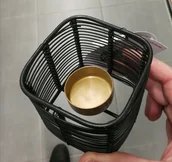 Świeczniki - Świecznik tealight square x1 wiretlite holder czarno złoty 8.0x8.0cm - miniaturka - grafika 1