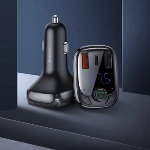 Baseus Transmiter FM Bluetooth 5.0 ładowarka samochodowa PPS Quick Charge QC4.0 Power Delivery USB Typ C / micro SD 5A 36W czarny (CCTM-B01) - Transmitery FM - miniaturka - grafika 9