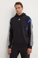 Bluzy męskie - adidas bluza męska kolor czarny z kapturem wzorzysta JJ1537 - miniaturka - grafika 1