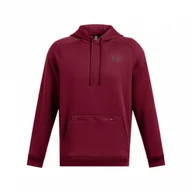 Bluzy sportowe męskie - Męska bluza treningowa z kapturem Under Armour UA Armour Fleece Pro Kanga Hd - czerwona - UNDER ARMOUR - miniaturka - grafika 1
