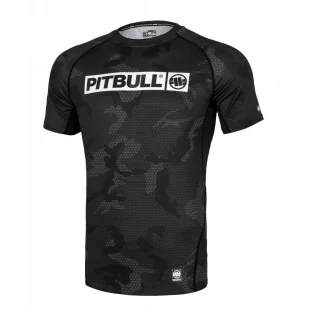 Koszulka Mesh Rashguard Pit Bull Performance Pro plus Net Camo Hilltop II - All Black Camo - Odzież taktyczna i umundurowanie - miniaturka - grafika 1