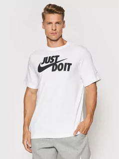 Koszulki męskie - Nike T-Shirt Just Do It Swoosh AR5006 Biały Regular Fit - grafika 1