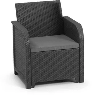Fotel ogrodowy Allibert by KETER San Remo rattan syntetyczny Ciemny szary PP 65 x 63 x 74 cm - Fotele i krzesła ogrodowe - miniaturka - grafika 1