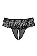 Majtki damskie - Teyli Damskie stringi majtki siatkowe bielizna różowa, czarny, S - miniaturka - grafika 1