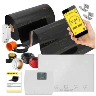 Folia grzewcza na podczerwień MISSION AIR Black Gold PTC 160W/m² 22m² szer. 50cm + regulator Gemini Biały Wi-Fi - Ogrzewanie podłogowe - miniaturka - grafika 1