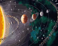 Malowanie po numerach - Malowanie po numerach, 40x50 cm - Planety wokół słońca - miniaturka - grafika 1