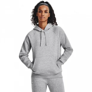 Damska bluza dresowa nierozpinana z kapturem Under Armour UA Rival Fleece Hoodie - szara - UNDER ARMOUR - Bluzy sportowe damskie - miniaturka - grafika 1