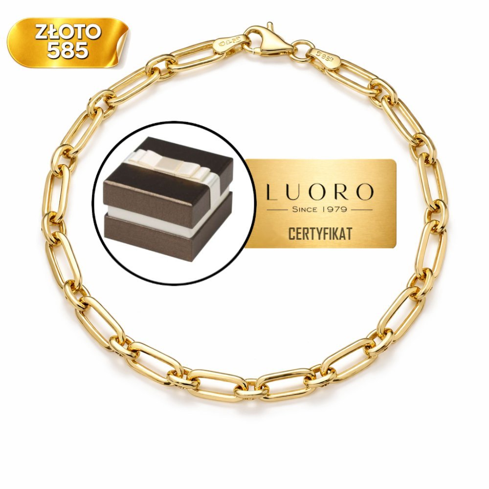 BRANSOLETKA ZŁOTA 585 14K DŁUGIE OGNIWA KÓŁKA 20 CM ELEGANCKA PREZENT