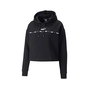 PUMA Damska bluza z kapturem Power Tape FL, czarna, M, czarny, M - Bluzy damskie - miniaturka - grafika 1