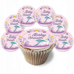 OPŁATEK NA MUFFINKI BABY SHOWER JEDNOROŻEC Z2 - Dekoracje i nakrycia stołu na imprezę - miniaturka - grafika 1