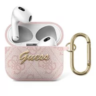 Akcesoria do słuchawek - Guess Guess GUA34GSMW AirPods 3 cover brązowy/brown 4G Script Metal Collection GUE001672-0 - miniaturka - grafika 1